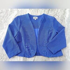 Anthony Richards Blue Black Striped Open Cardigan Jacket - Size 18P